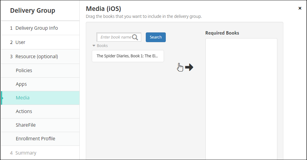 Delivery Group configuration screen