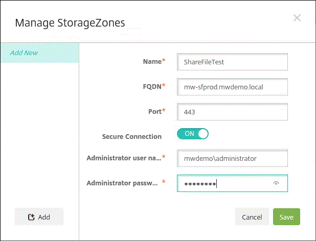 ShareFile configuration