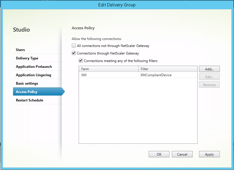 SmartAccess configuration