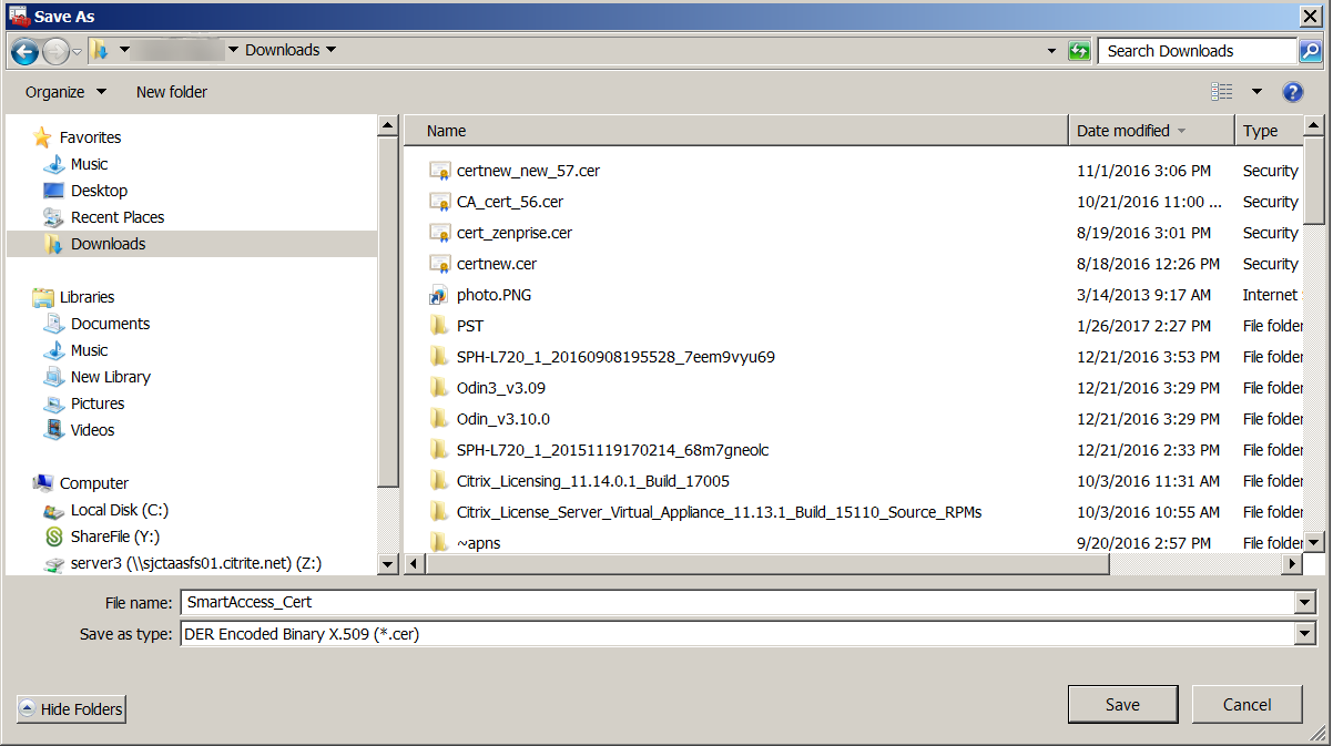 SmartAccess configuration