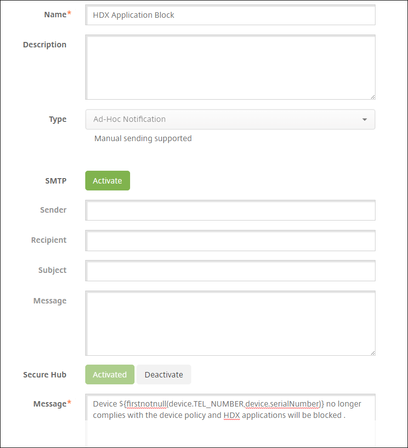 SmartAccess configuration