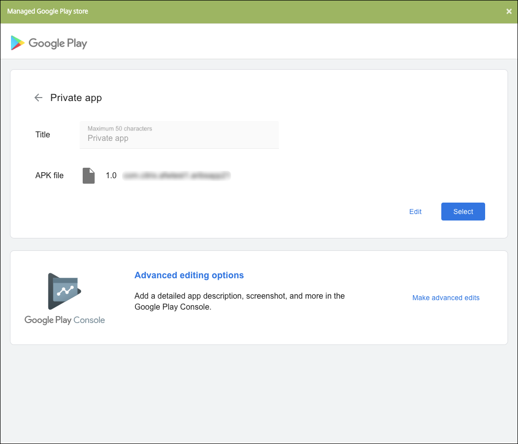 Publish enterprise apps