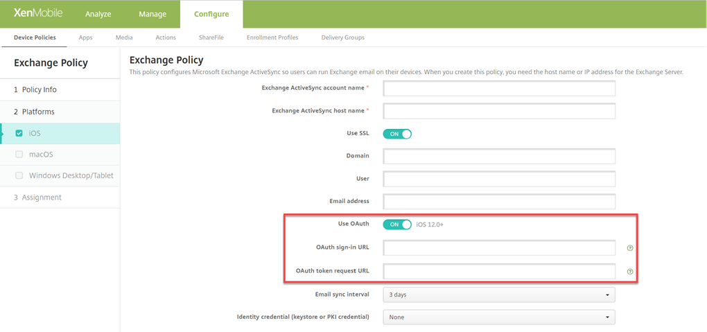 Image of Use OAuth enabled