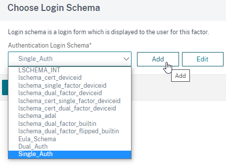 Select single auth schema