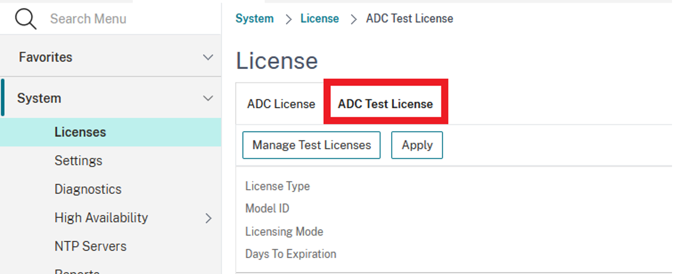 ADC test license