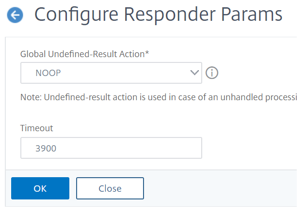 GUI procedure to set undefined action for responder policy