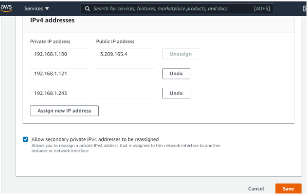 Move an IP address in AWS