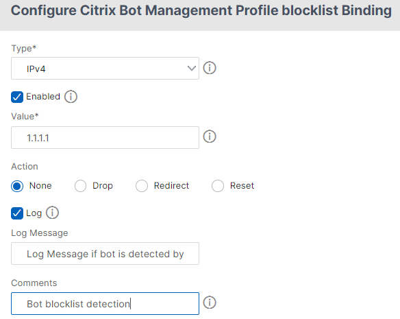 Configuring bot block list