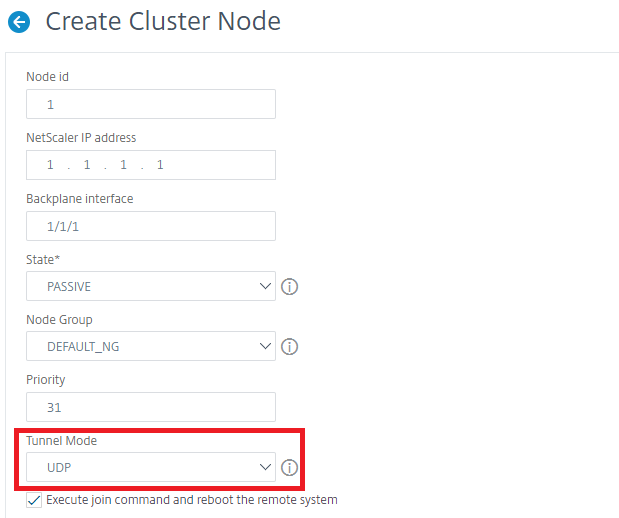 Create cluster node