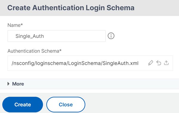 Create a single authentication schema