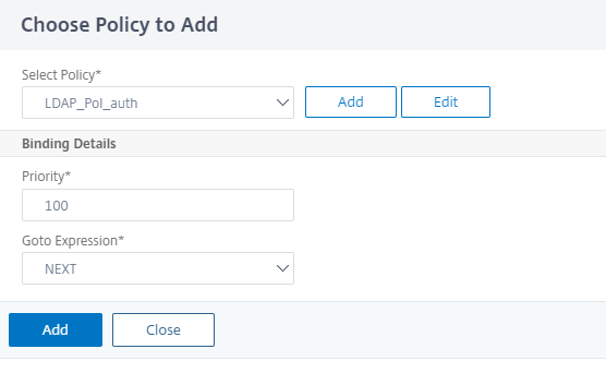 Add an LDAP policy for authentication
