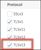 TLSv13 プロファイルの作成
