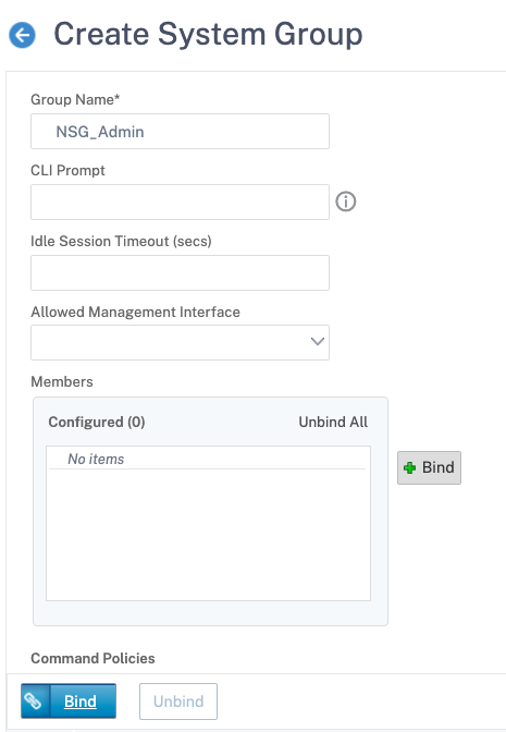 Create user group and assign privileges