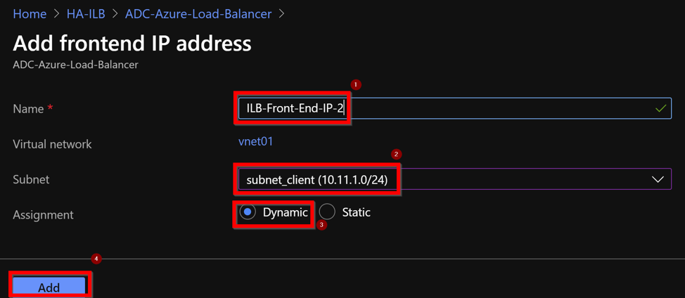 Agregar dirección IP front-end