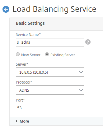 Load balancing service existing server
