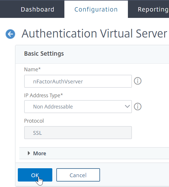 Configure virtual server