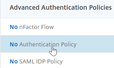 No authentication policy