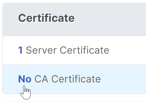No CA certificate