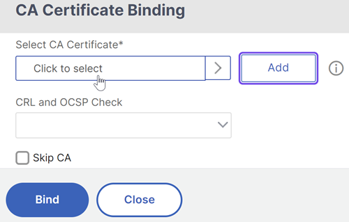 Select CA certificate