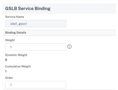 Configure priority order and bind GSLB service
