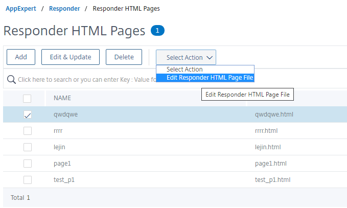 Edit responder HTML page file