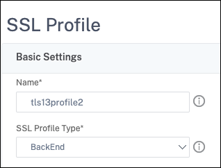 SSL back end profile