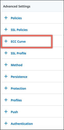 Configuración avanzada para curva ECC
