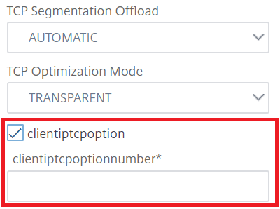 Configure client TCP option
