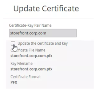 Actualizar certificado y clave del servidor