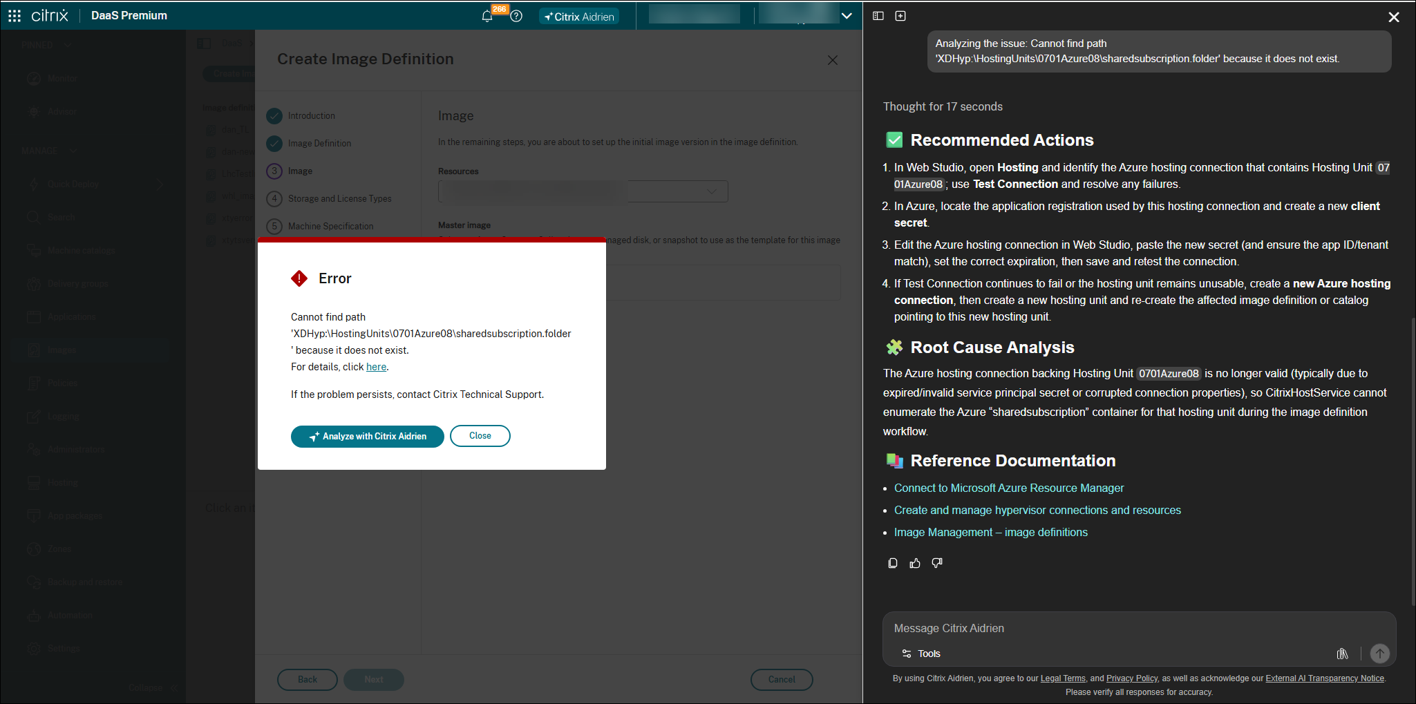 Warning and error popups
