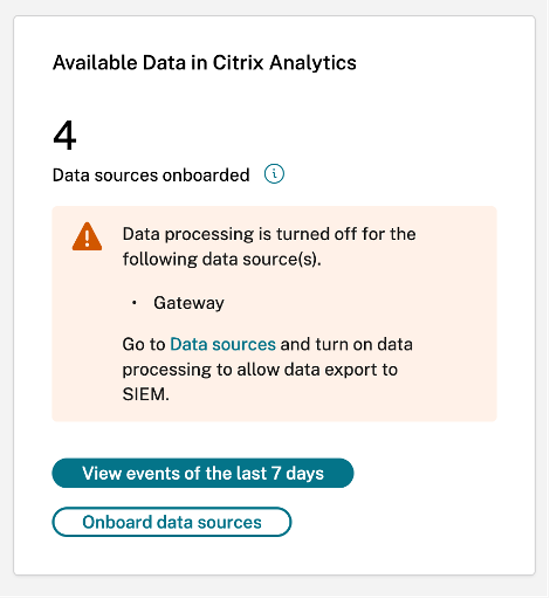 Données disponibles dans Citrix Analytics