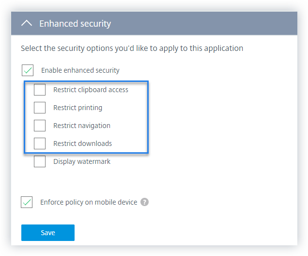 Disable enhanced security