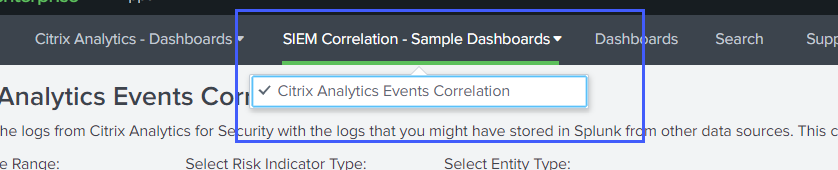 Event correlation selection