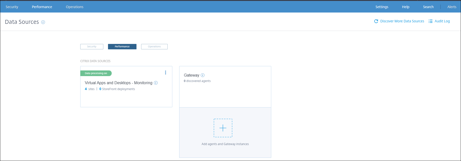 Sources de données Performance Analytics