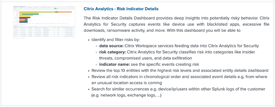 Risk indicator details option