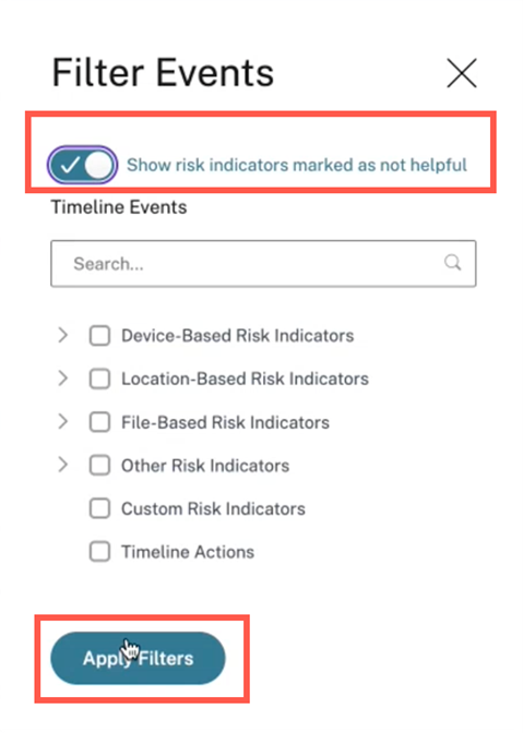 非表示のインジケータを表示