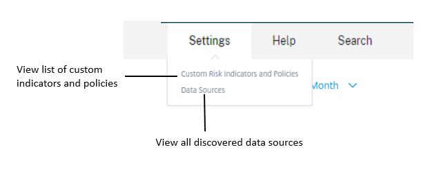 Settings menu