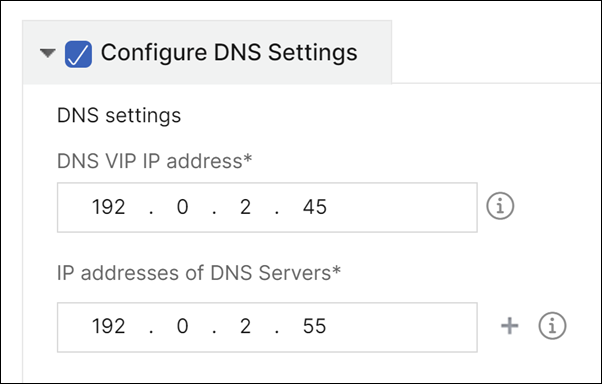 DNS サーバーの DNS VIP を構成する