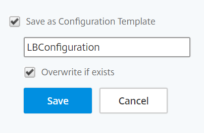 Save as configuration template