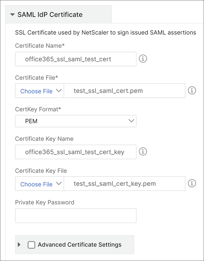 SAML IdP Certificate