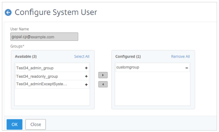 Configure system user
