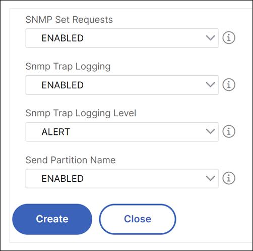 SNMP options