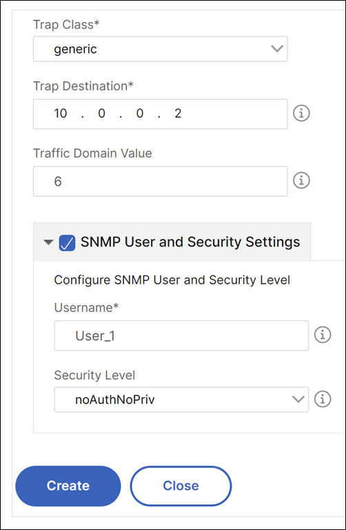 Enlace de capturas de usuario SNMP