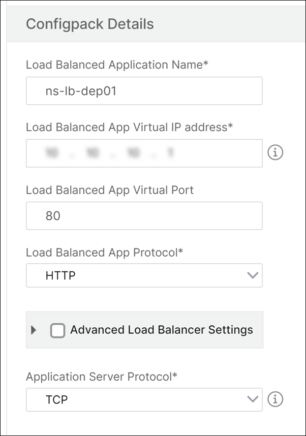 Create load balancing configuration with app firewall settings