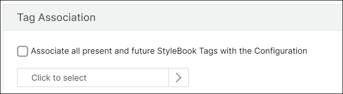 Asociar etiquetas de StyleBook con su paquete de configuración