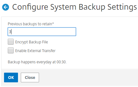 Configure system backup