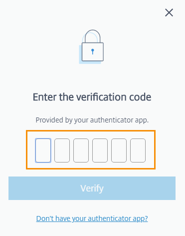 Verification code entry page