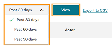 System log list with filter menu highlighted