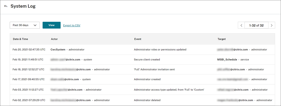 System log with expanded entry