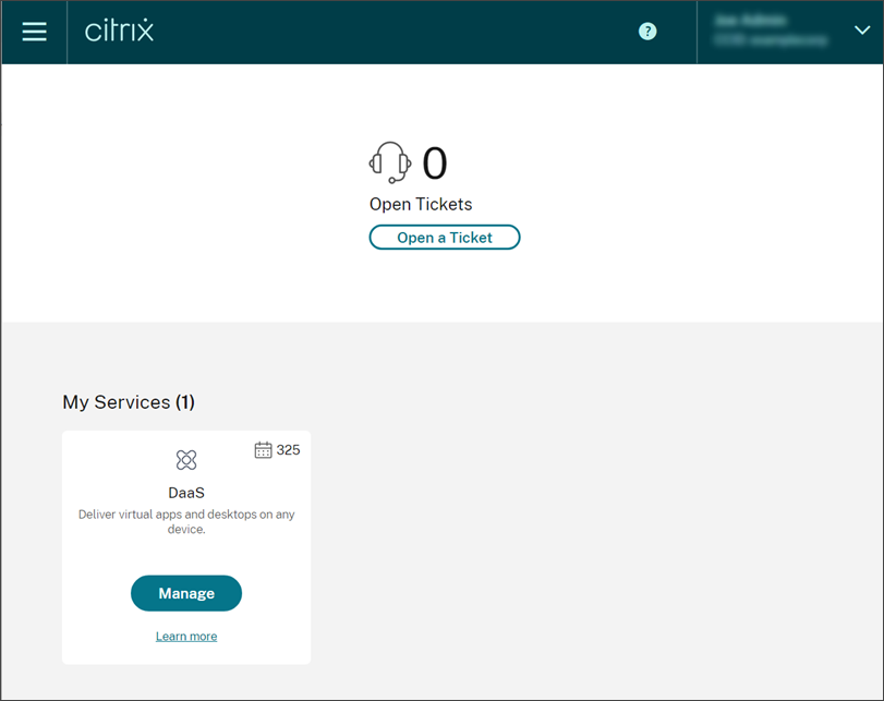 Launchpad mit Citrix DaaS-Kachel